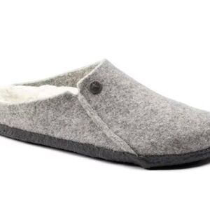 🔥 Birkenstock Zermatt Shearling Wool Felt Slipper Light Gray Sz 41 medium/narro